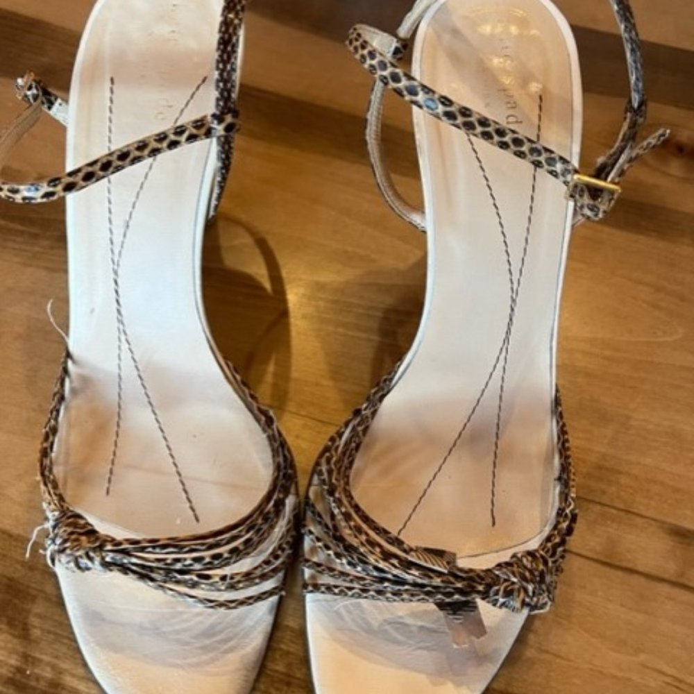 Kate Spade Sandals, Cream Snake skin pattern, Size 10 M